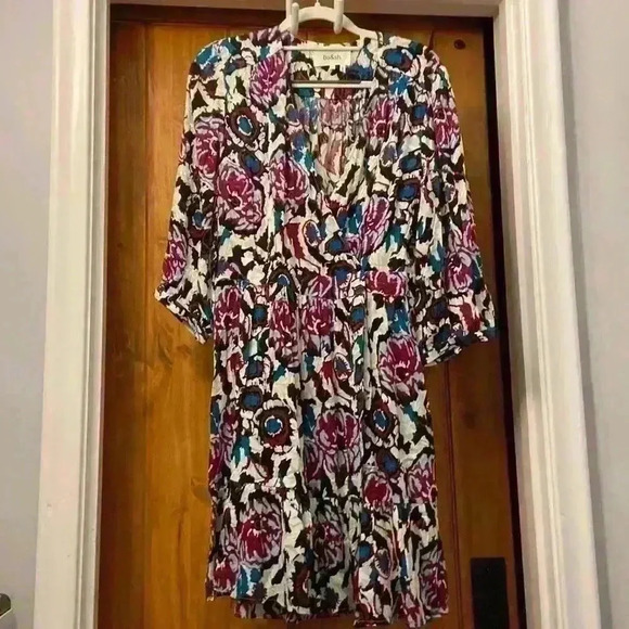 Ba&sh Giulia Wrap Minidress Multi Floral Design Size Medium New - Picture 1 of 9